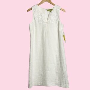 NWT Sigrid Olsen Signature Linen Dress White Size 4